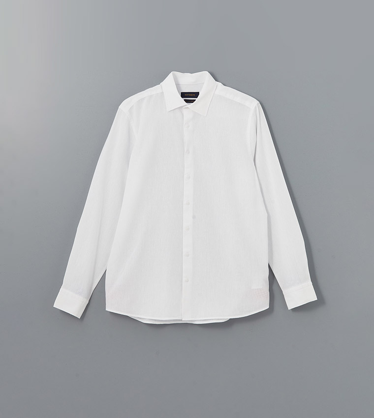 Solid Button-Down Collar Linen Shirt