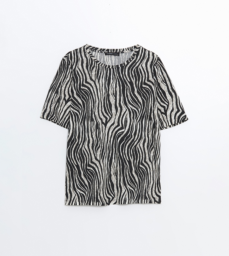 Patterned Short Sleeves Top