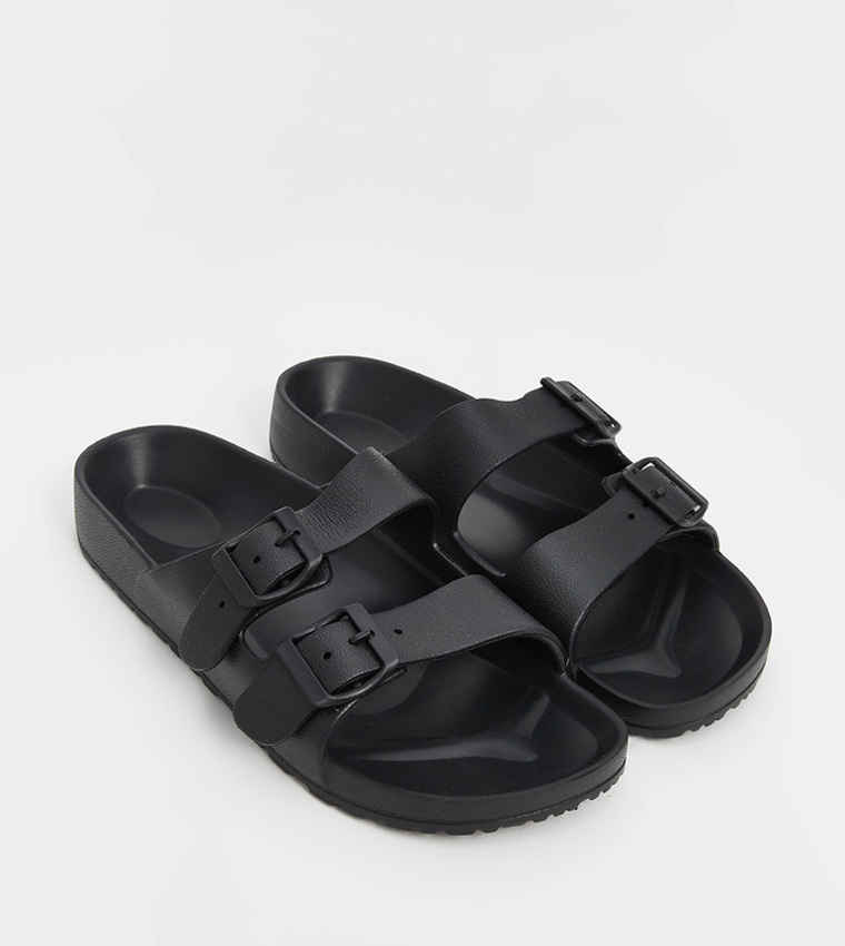 Textured Double Banded Comfort Sandals
