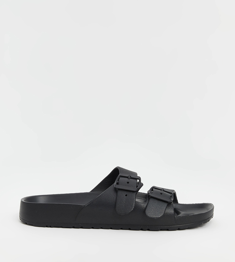 Textured Double Banded Comfort Sandals