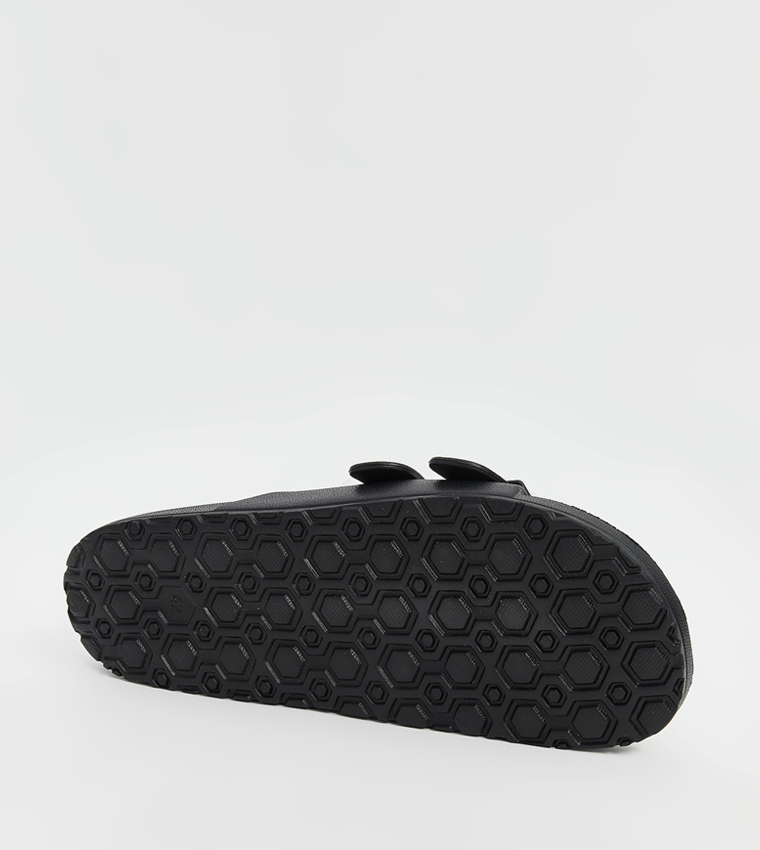 Textured Double Banded Comfort Sandals