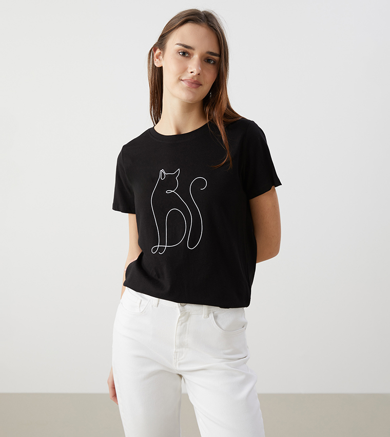 Printed Crew Neck T-Shirt