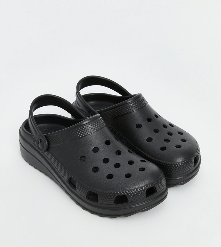 Textured Sling Back Clogs