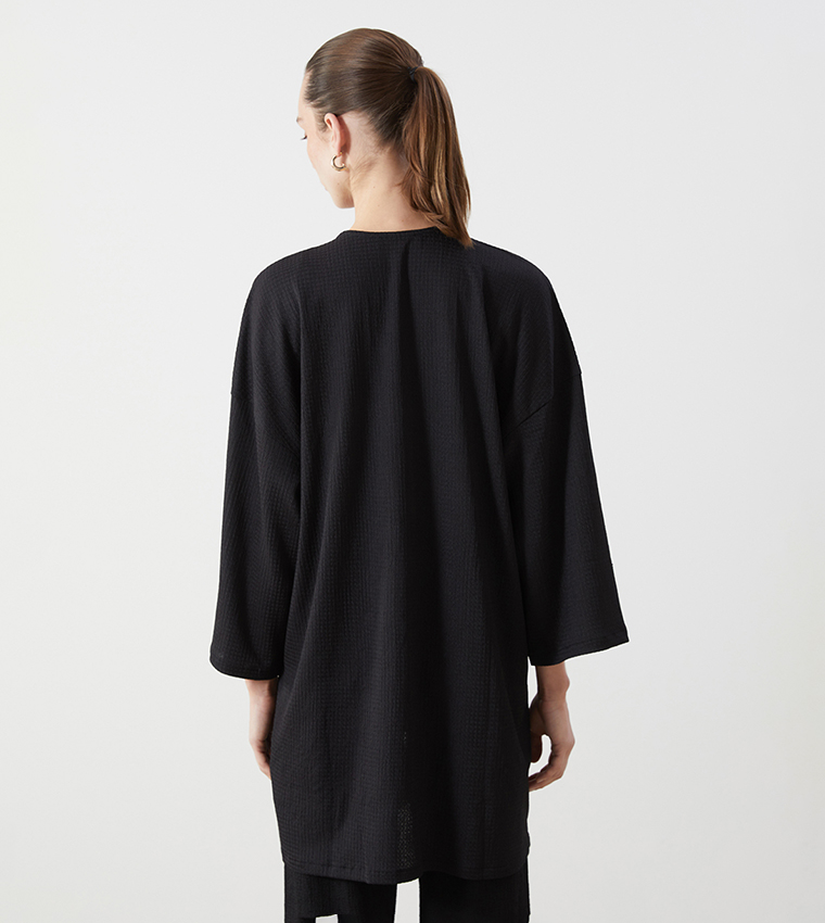 Textured Long Sleeves Kimono