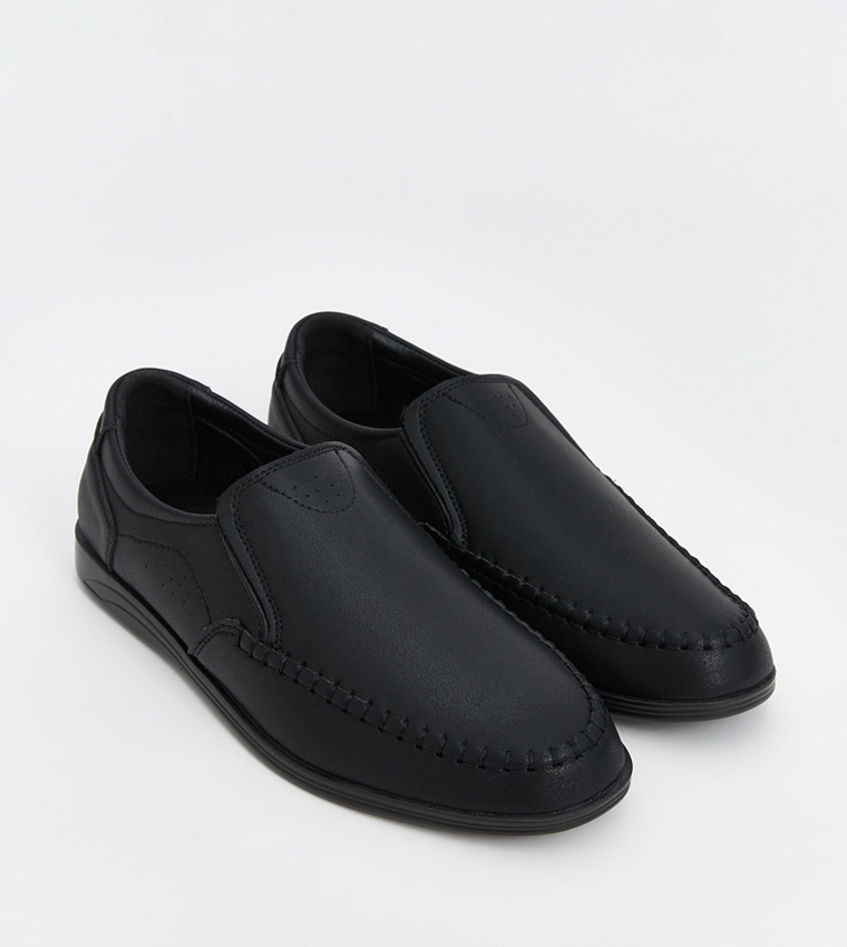 Textured Slip-On Casual Shoes