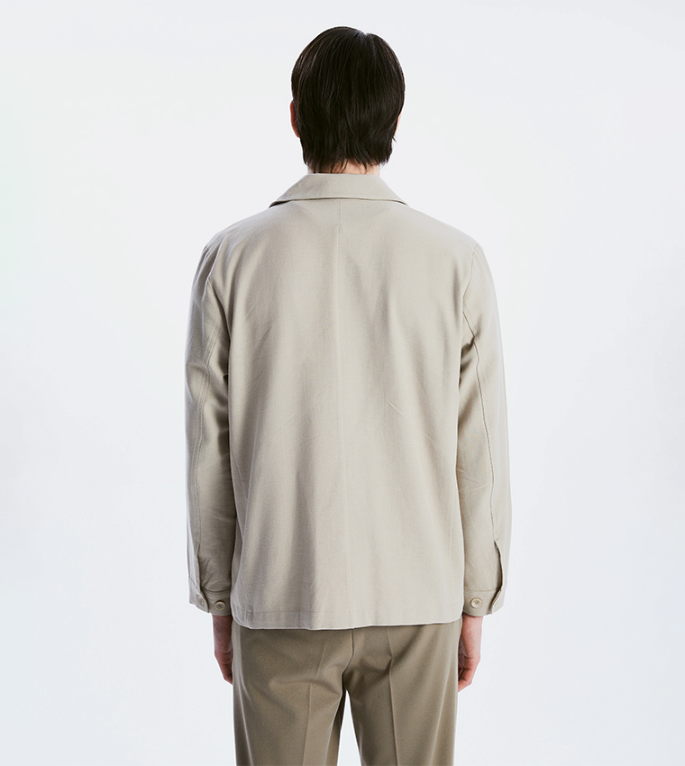 Pocket Detail Long Sleeves Shacket
