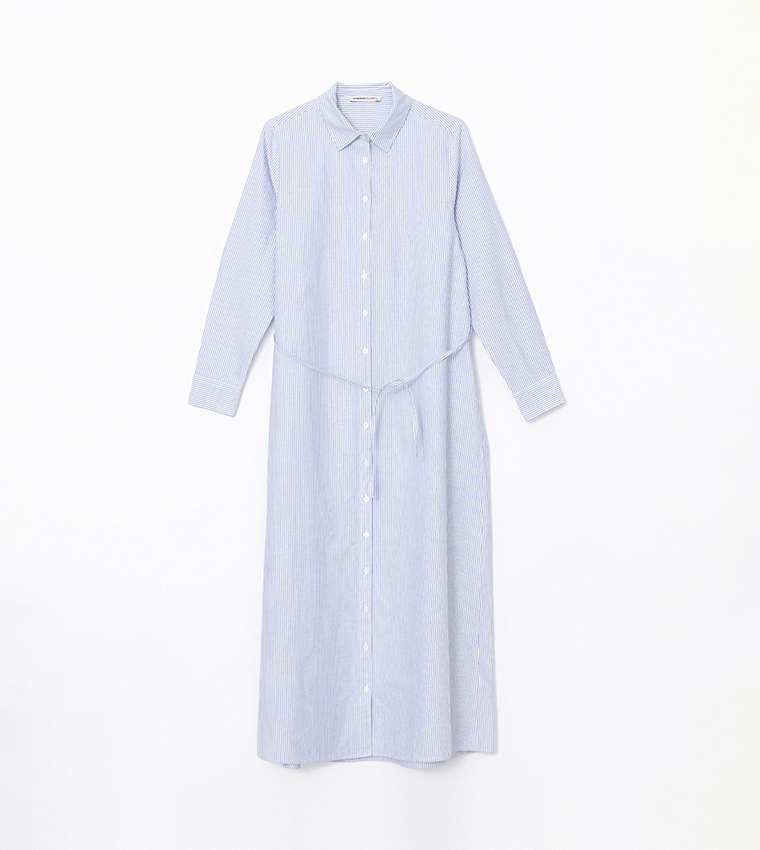 Striped Long Sleeves Shirt Dress