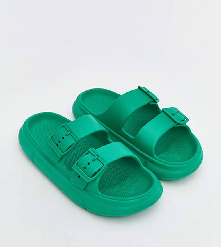 Solid Double Strap Slides