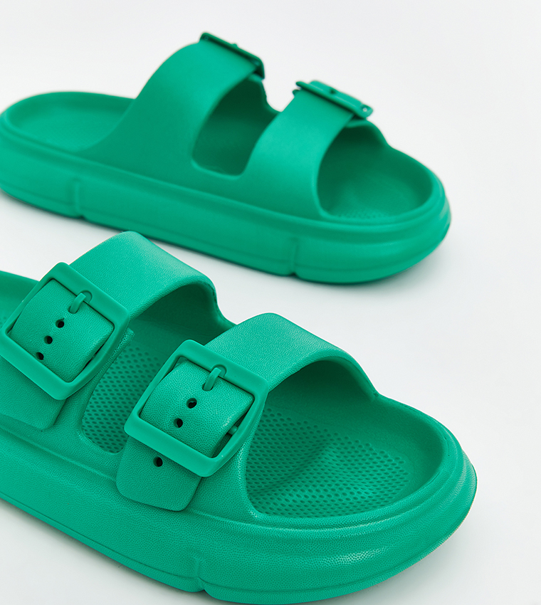 Solid Double Strap Slides