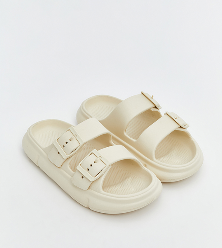 Solid Double Strap Slides