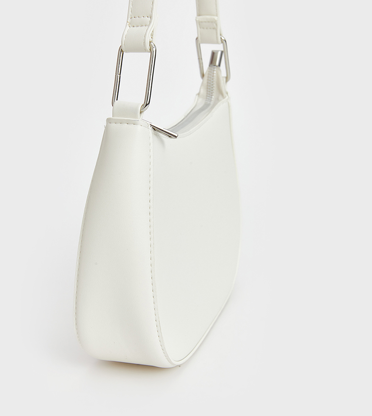 Faux Leather Baguette Shoulder Bag