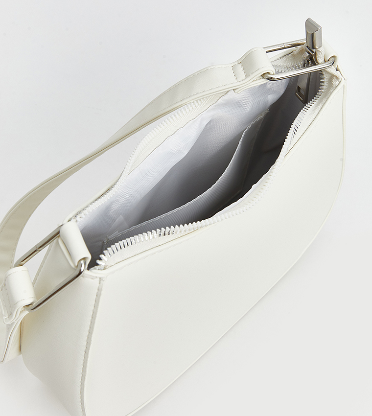 Faux Leather Baguette Shoulder Bag