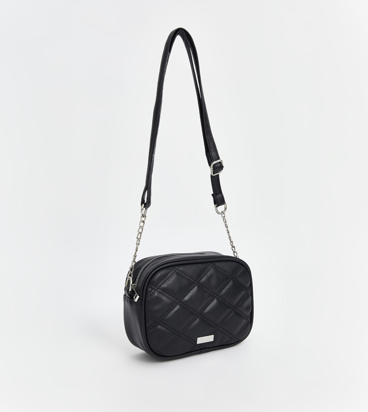 Quilted Zippered Crossbody Bag