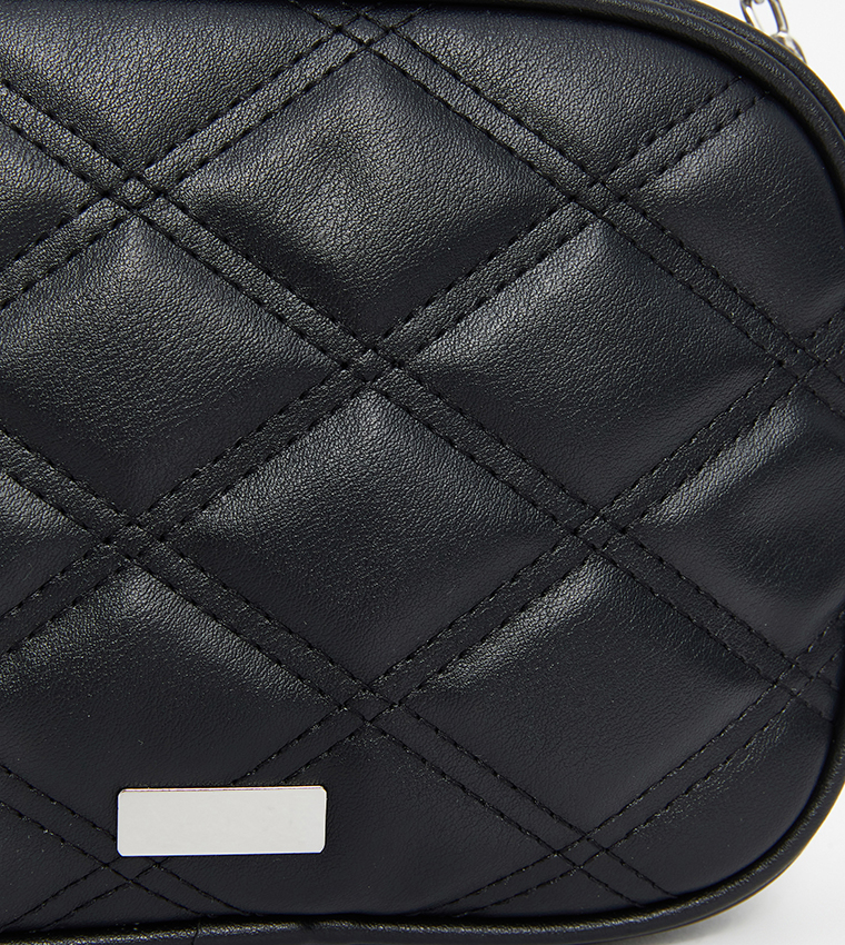Quilted Zippered Crossbody Bag