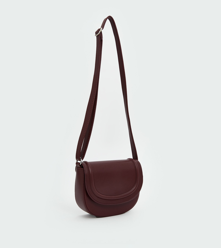 Solid Flap Crossbody Bag