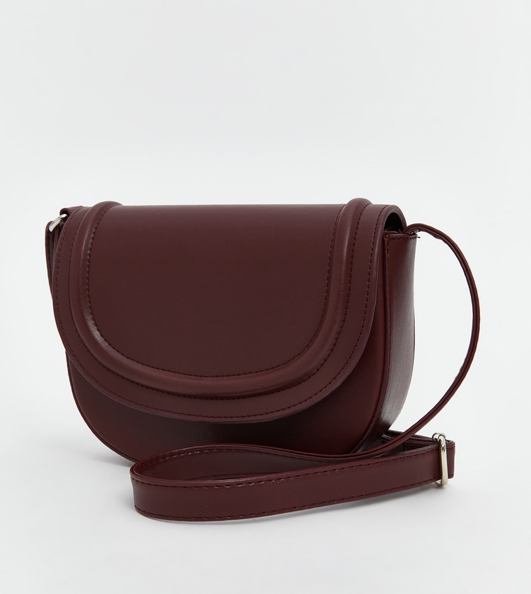 Solid Flap Crossbody Bag