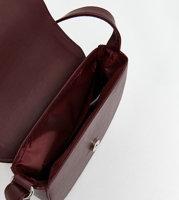Solid Flap Crossbody Bag