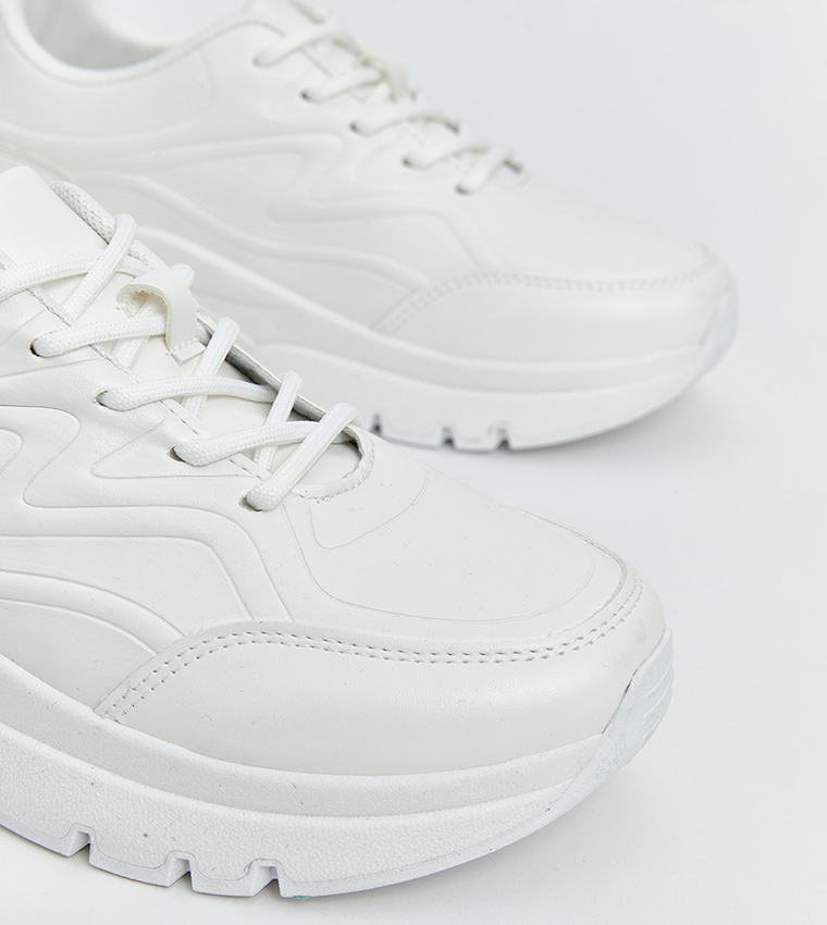 Round Toe Lace-Up Sneakers