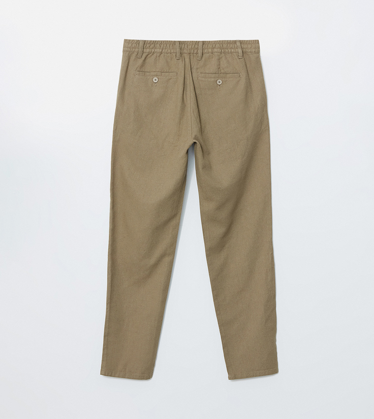 Linen Blended Slim Fit Trousers