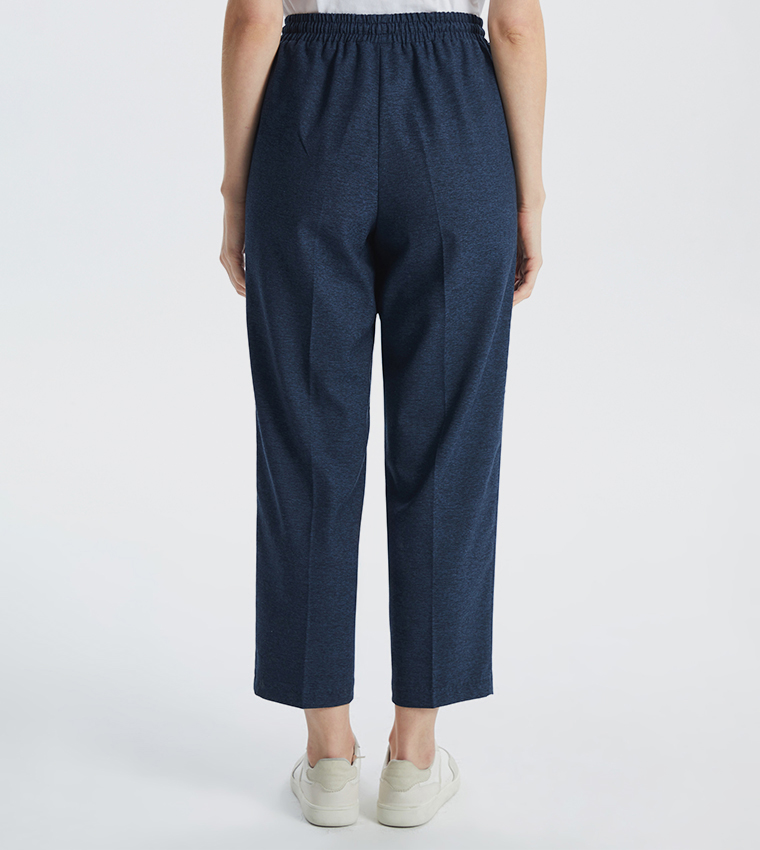 Drawstring Waist Carrot Fit Pants