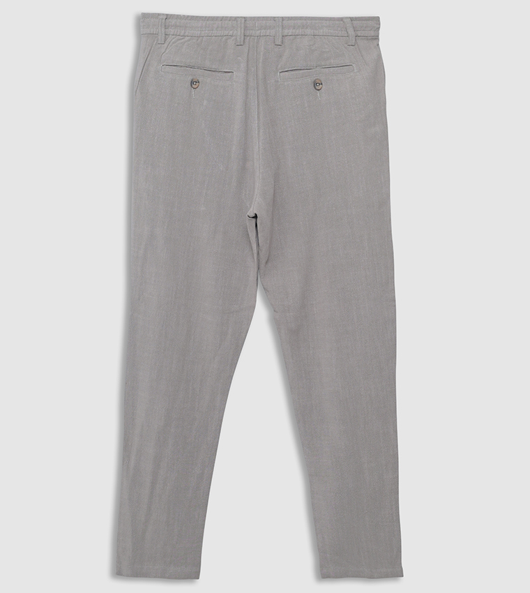 Standard Fit Linen Blend Trousers