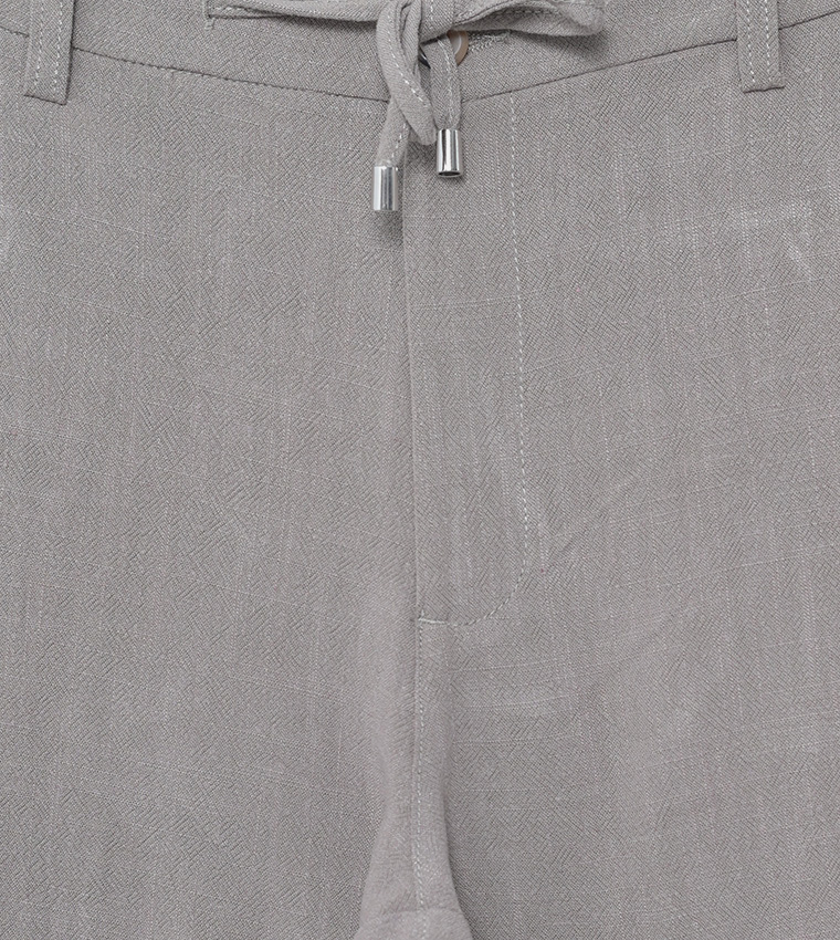 Standard Fit Linen Blend Trousers