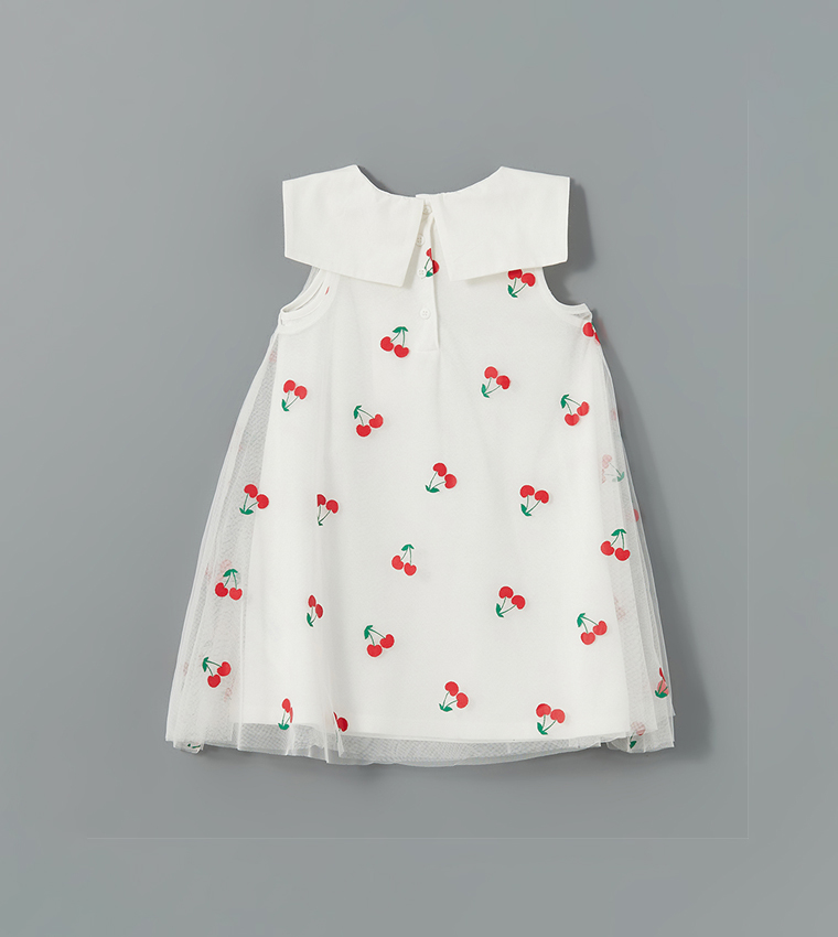 Cherry Printed Short Sleeves Dress