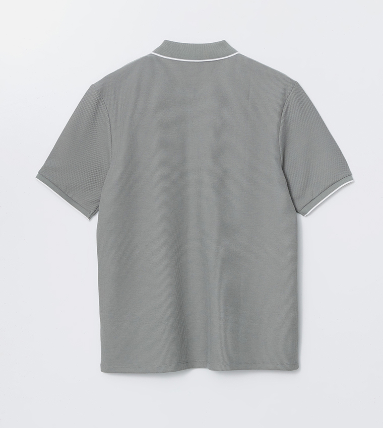 Contrast Tipping Short Sleeves Polo T-Shirt