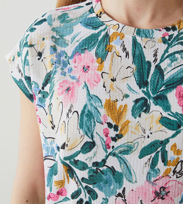 Floral Printed Short Sleeves Top