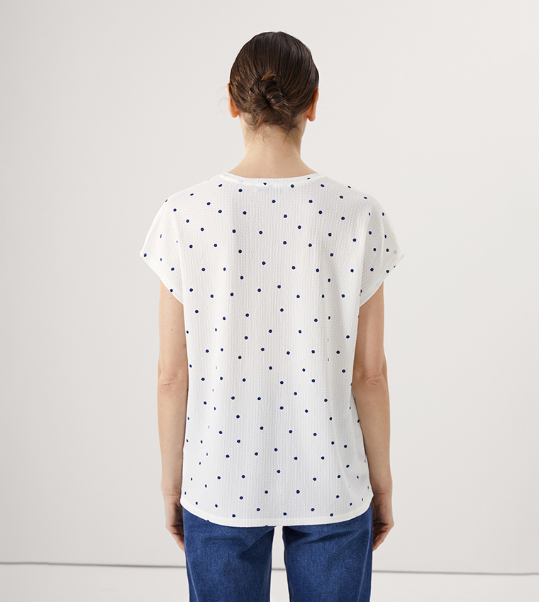 Polka Dot V-Neck T-Shirt