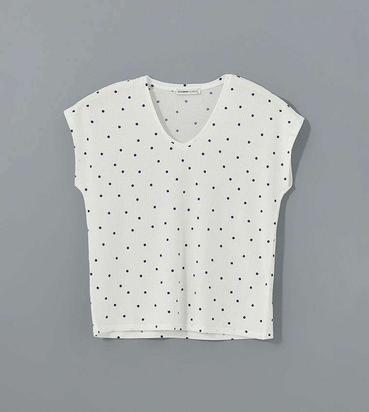 Polka Dot V-Neck T-Shirt