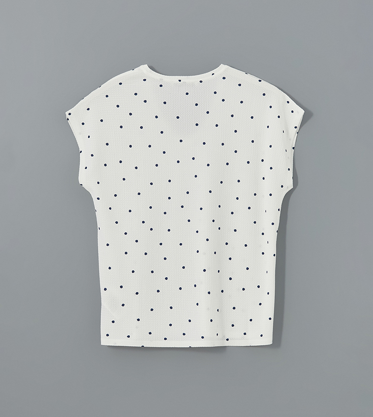 Polka Dot V-Neck T-Shirt