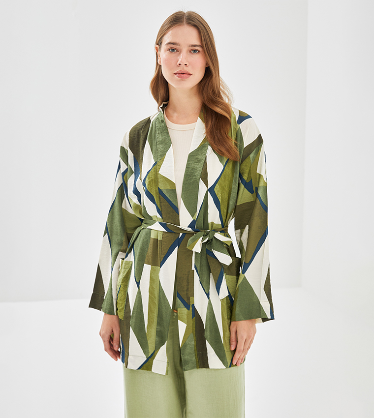 Patterned Long Sleeves Kimono