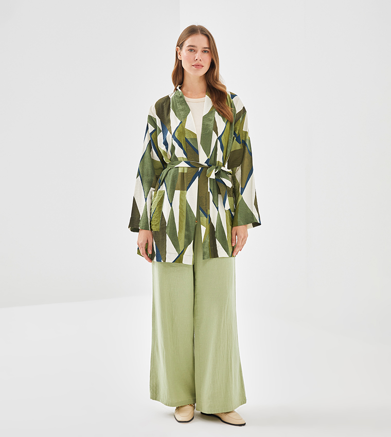 Patterned Long Sleeves Kimono