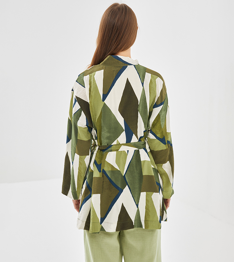Patterned Long Sleeves Kimono