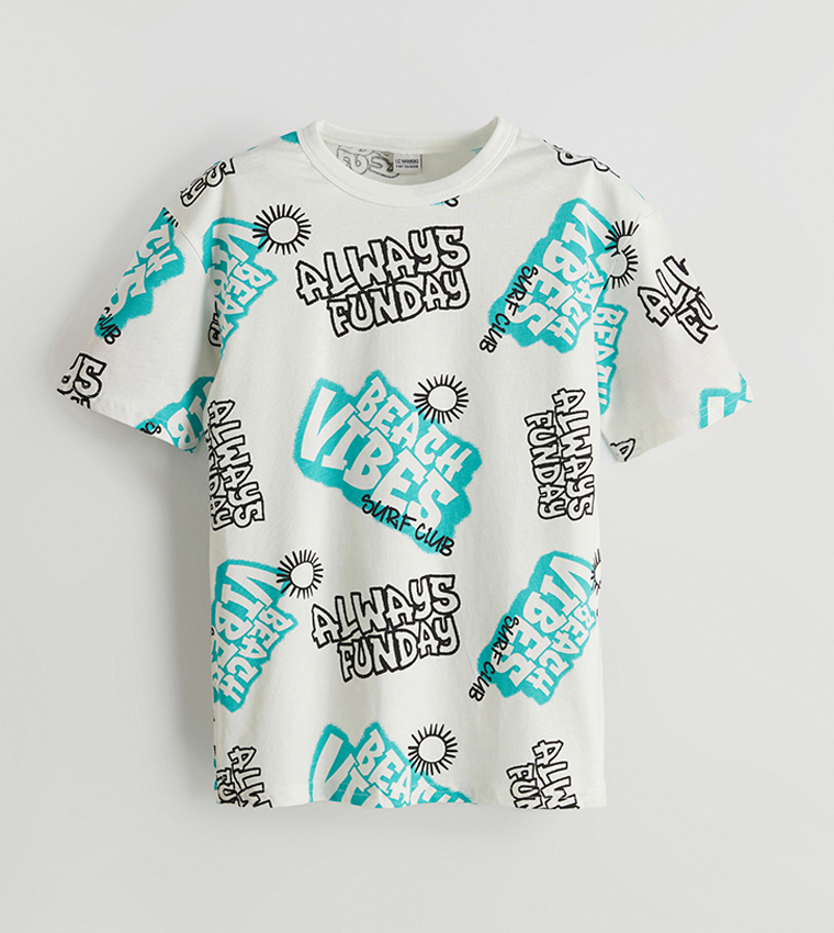 Boys Printed Crew Neck T-Shirt
