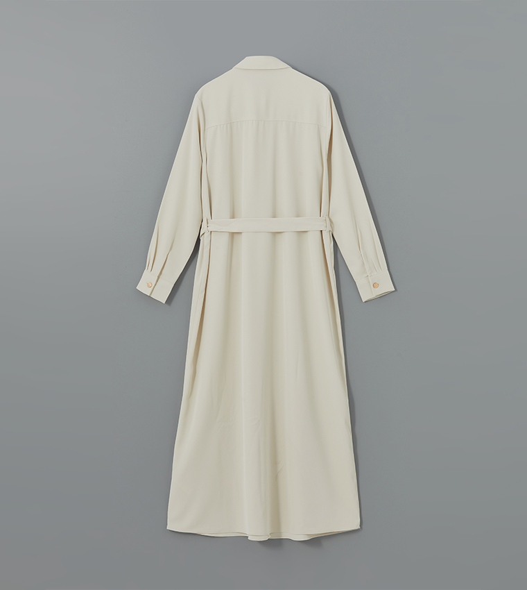Pocket Detail Long Sleeves Shirt Dress