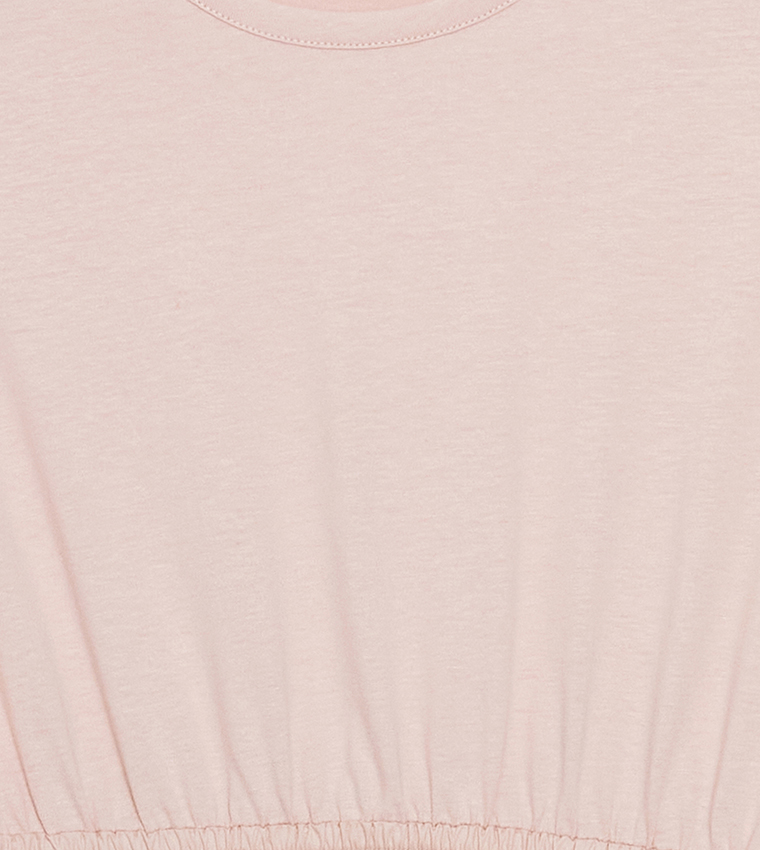 Solid Crew Neck Dress