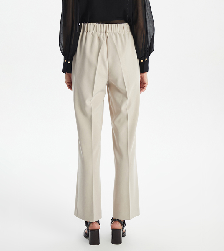 Solid Straight Fit Formal Trousers