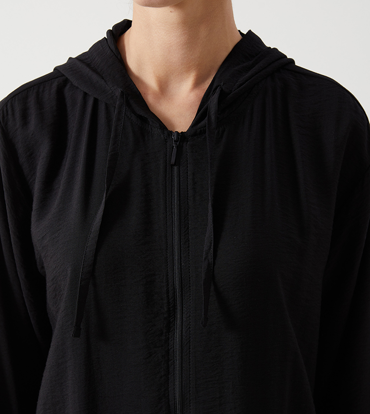 Textured Long Sleeves Tunic Jacket