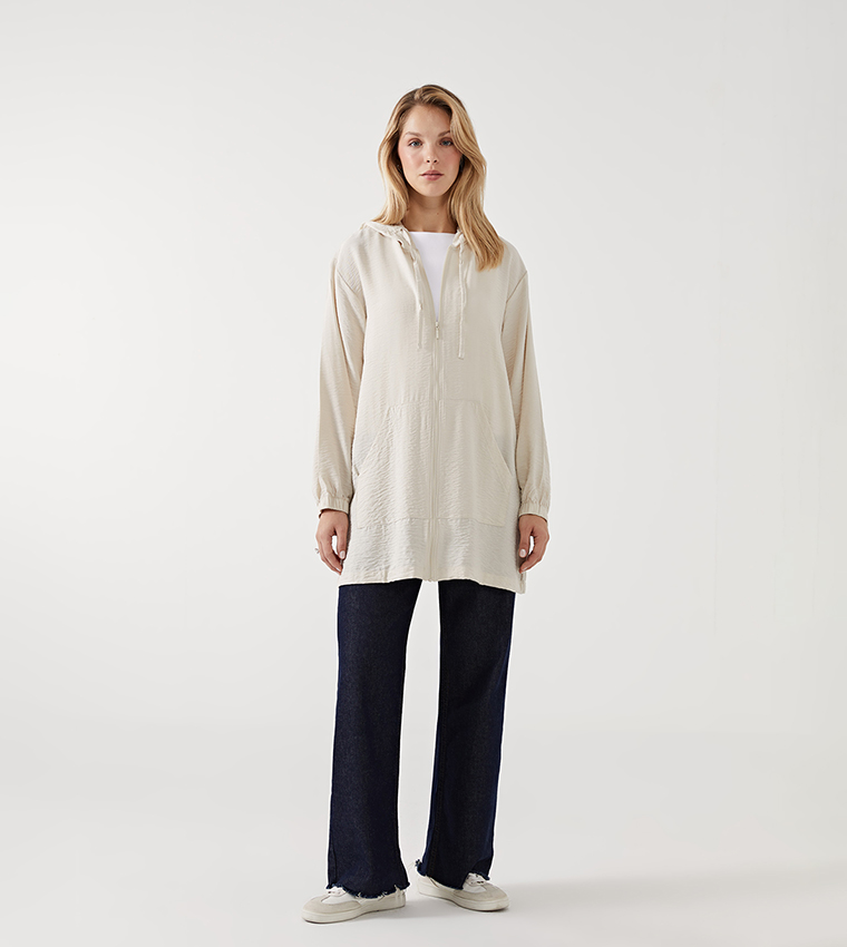 Textured Long Sleeves Tunic Jacket
