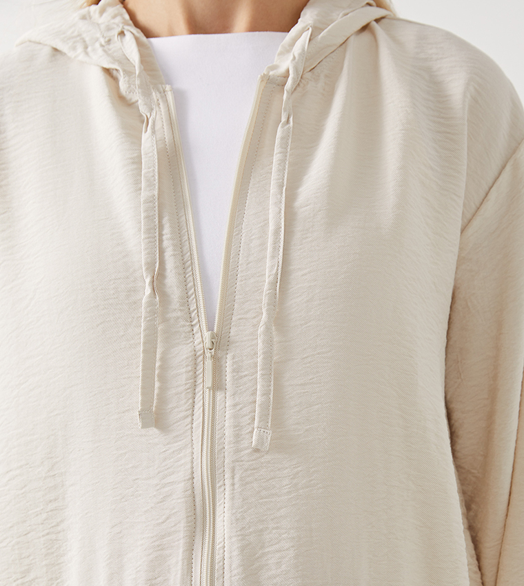 Textured Long Sleeves Tunic Jacket
