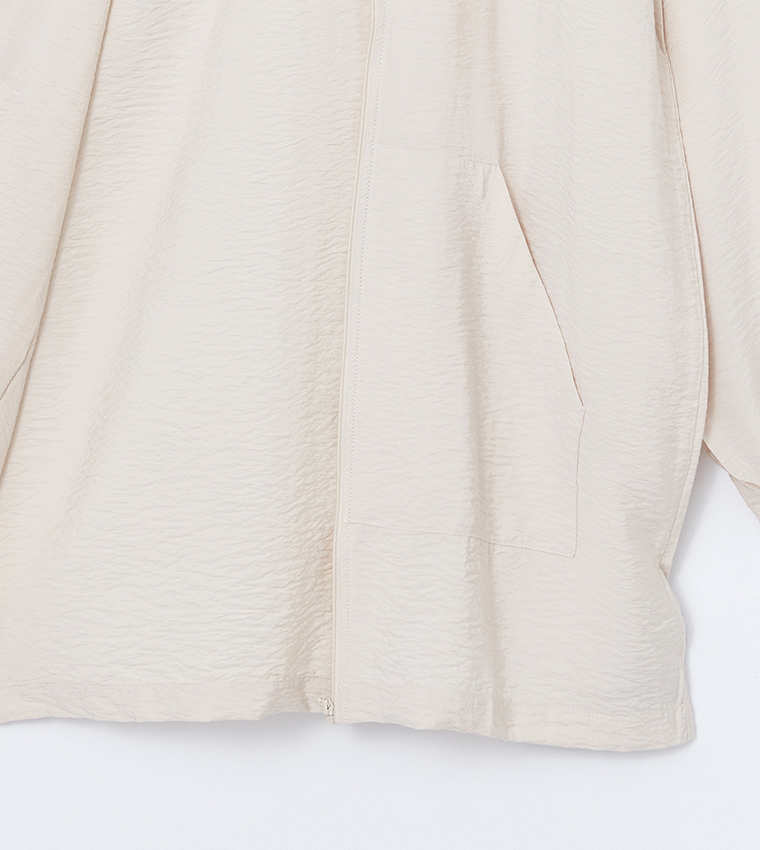 Textured Long Sleeves Tunic Jacket