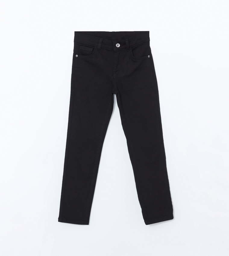 Solid Mid Rise Slim Fit Jeans