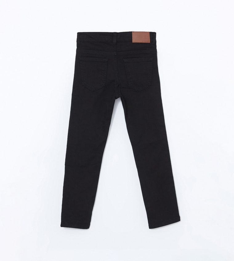 Solid Mid Rise Slim Fit Jeans