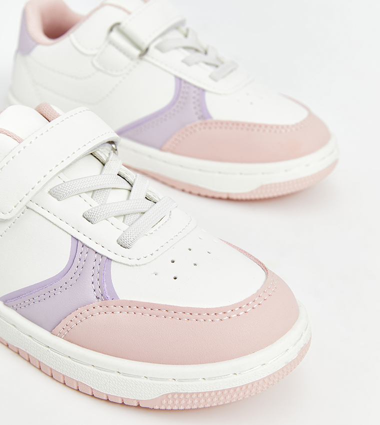 Color Block Velcro Closure Sneakers
