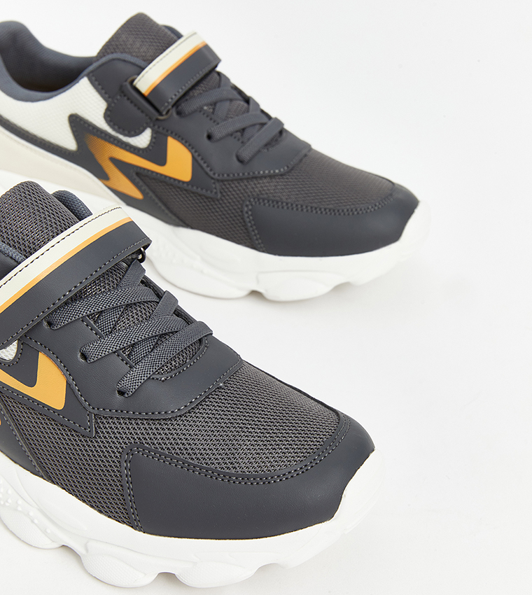 Color Block Velcro Closure Sneakers
