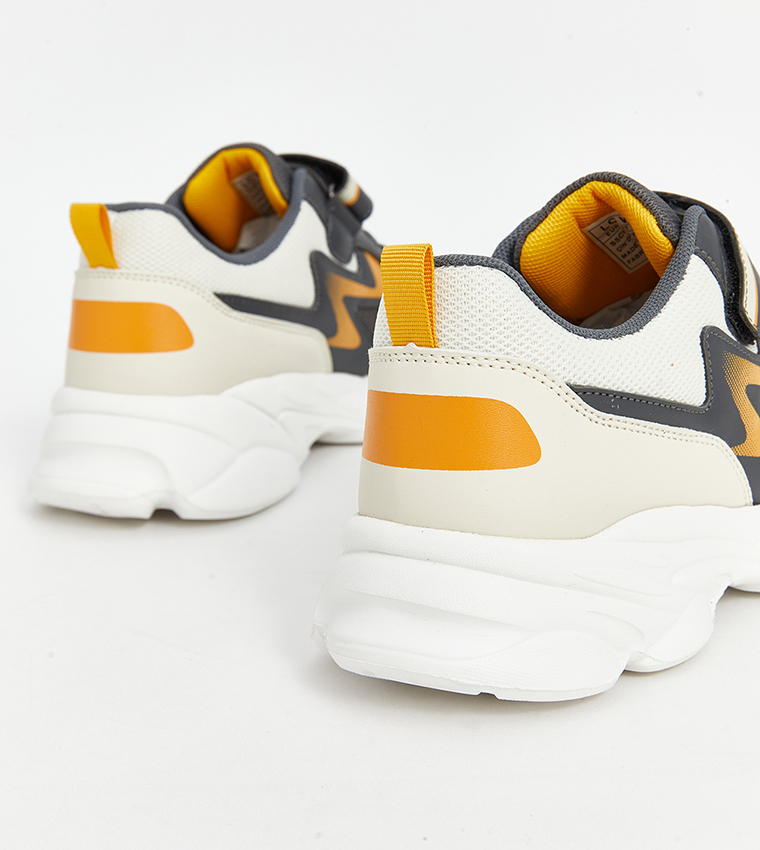 Color Block Velcro Closure Sneakers