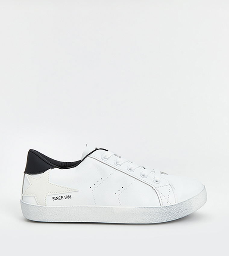 Round Toe Lace-Up Sneakers