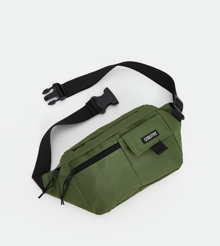 Print Detail Zippered Waist Bag